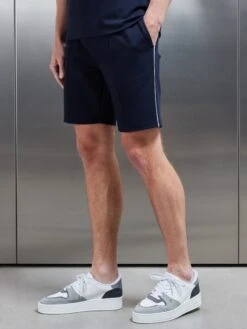 Technical Jersey Piping Short In Navy