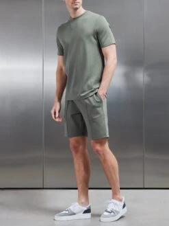 Technical Jersey Piping Short In Olive -Cheap Shirts Shop TECHNICAL JERSEY PIPING SHORT IN OLIVE 0055
