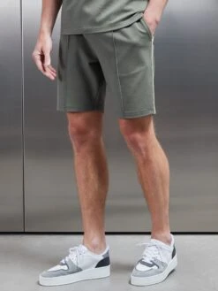Technical Jersey Piping Short In Olive