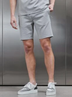 Technical Jersey Short In Marl Grey