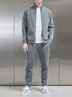 Technical Jersey Side Stripe Jacket In Grey -Cheap Shirts Shop TECHNICAL JERSEY SIDE STRIPE GREY 2948