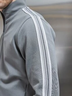 Technical Jersey Side Stripe Jacket In Grey -Cheap Shirts Shop TECHNICAL JERSEY SIDE STRIPE GREY 2991