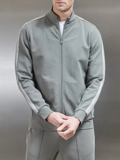 Cheap Shirts Shop 40 Technical Jersey Side Stripe Jacket In Olive