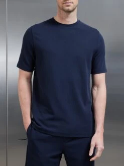 Technical Jersey T-Shirt In Navy