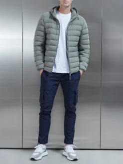 Technical Down Jacket In Olive -Cheap Shirts Shop TECHNICAL PUFFER DOWN JACKET OLIVE 0108