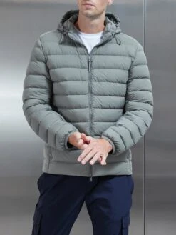 Technical Down Jacket In Olive -Cheap Shirts Shop TECHNICAL PUFFER DOWN JACKET OLIVE 0128