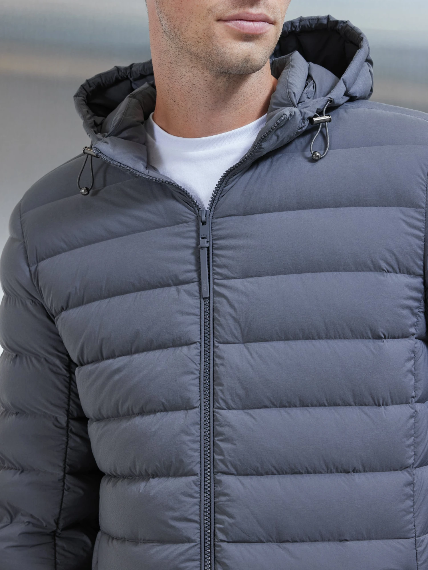 Mid Length Technical Down Jacket In Charcoal 7 Mid Length Technical Down Jacket In Charcoal - Image 5