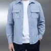 Textured Overshirt In Dove Blue -Cheap Shirts Shop TEXTUREDOVERSHIRT DOVEBLUE 1026