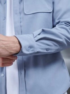 Textured Overshirt In Dove Blue 10 Textured Overshirt In Dove Blue -Cheap Shirts Shop TEXTUREDOVERSHIRT DOVEBLUE 1040