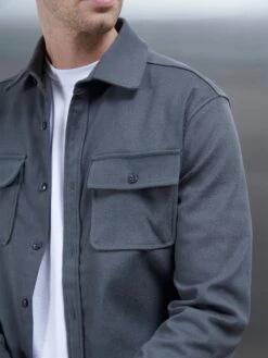 Textured Overshirt In Grey -Cheap Shirts Shop TEXTUREDOVERSHIRT GREY 1057