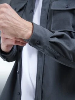 Textured Overshirt In Grey -Cheap Shirts Shop TEXTUREDOVERSHIRT GREY 1060