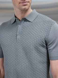 Textured Egyptian Cotton Polo Shirt In Sage -Cheap Shirts Shop TEXTURED EGYPTIAN COTTON SAGE 0172