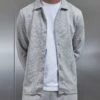 Textured Interlock Overshirt In Stone -Cheap Shirts Shop TEXTURED INTERLOCK STONE 5231