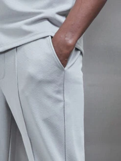 Textured Interlock Trouser In Mid Grey -Cheap Shirts Shop TEXTURED INTERLOCK TROUSER IN MID GREY 10822