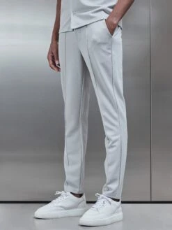 Textured Interlock Trouser In Mid Grey