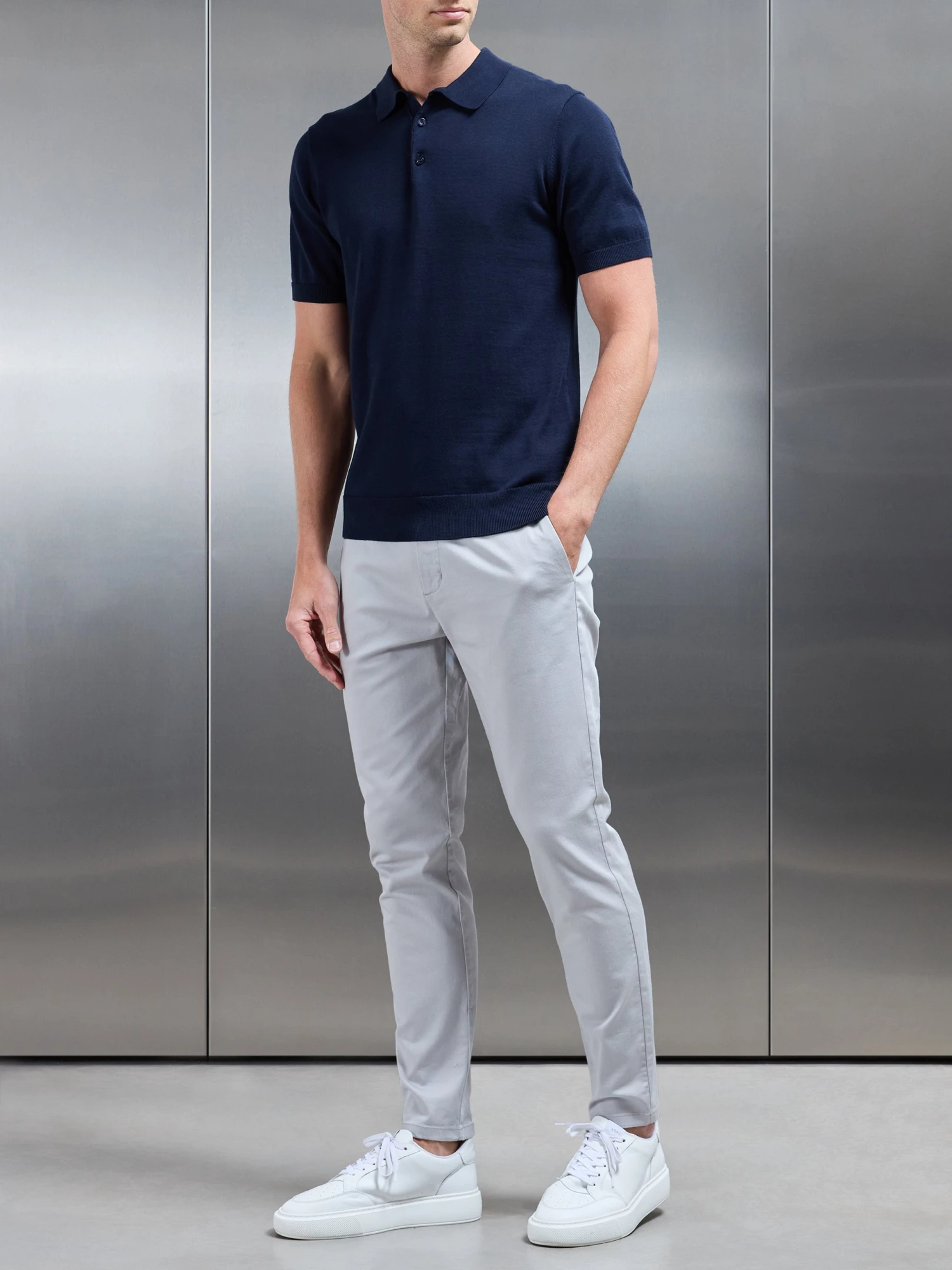Tailored Chino Trouser In Mid Grey 6 Tailored Chino Trouser In Mid Grey - Image 4