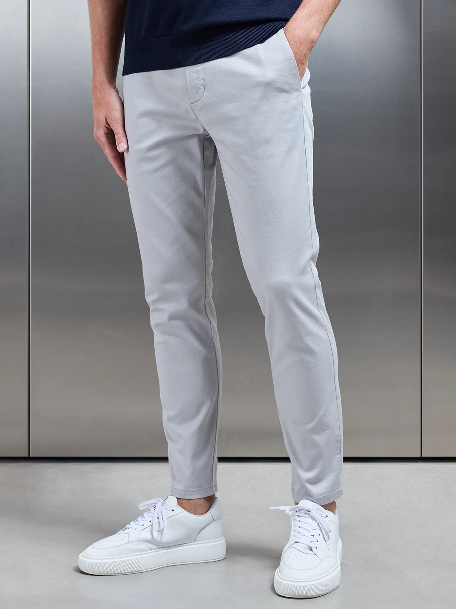 Tailored Chino Trouser In Mid Grey 3 Tailored Chino Trouser In Mid Grey