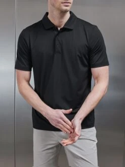 Technical Polo Shirt In Black